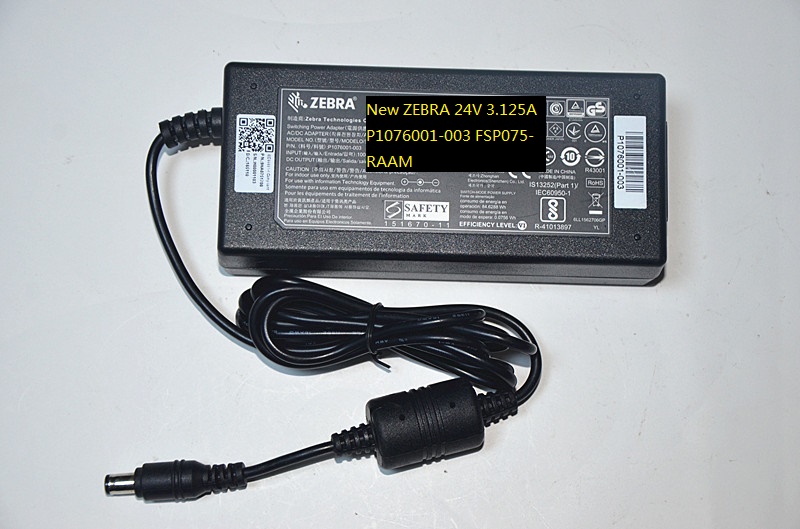 New P1076001-003 ZEBRA 24V 3.125A FSP075-RAAM AC/DC ADAPTER POWER SUPPLY - Click Image to Close